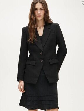 J Crew Petite Madelyn blazer in four-season stretch Sz 6 Petite Black NEW CD083